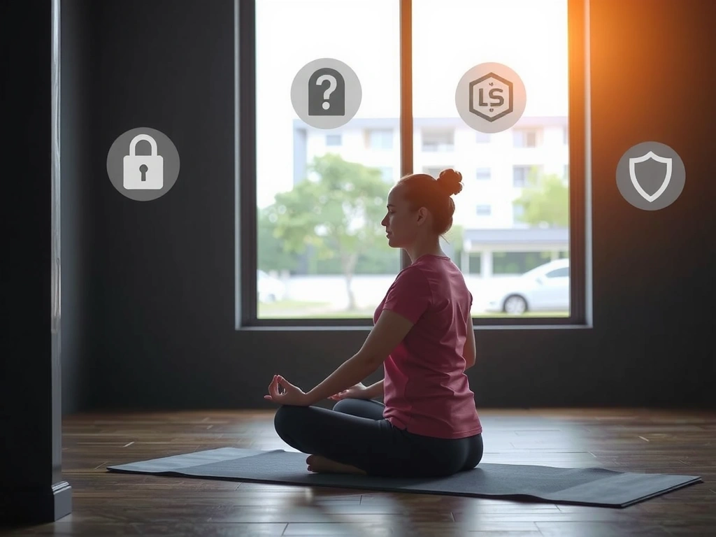 A person meditating peacefully, illustrating data privacy and security
